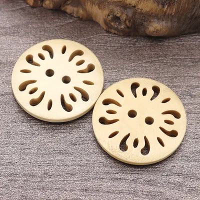Natural Wood Dyed Lase Coat Sweater Cardigan Clothes Buttons Natural Color - Shop at LoveMi