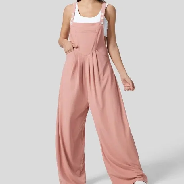 Waffle Solid Color Buttons Raglan Overalls Pink - Shop at LoveMi