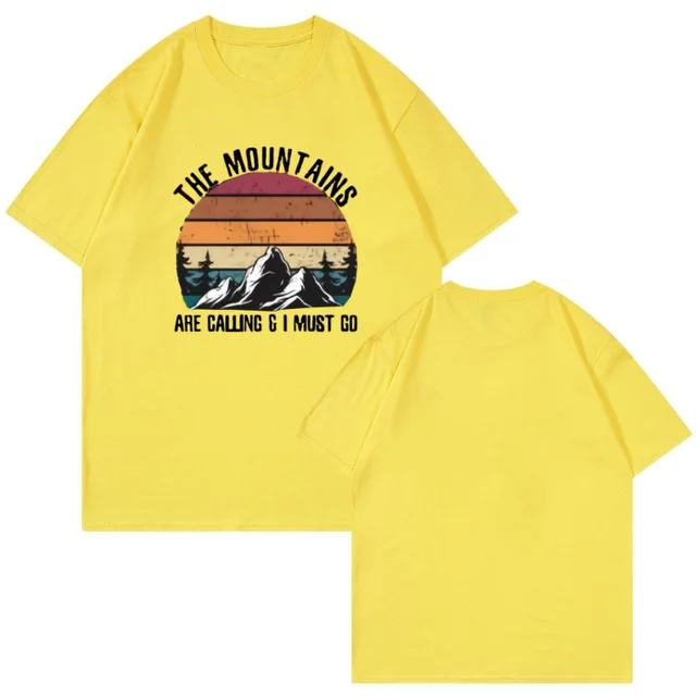 Women's Retro Short Sleeved T shirt Yellow - Shop at LoveMi