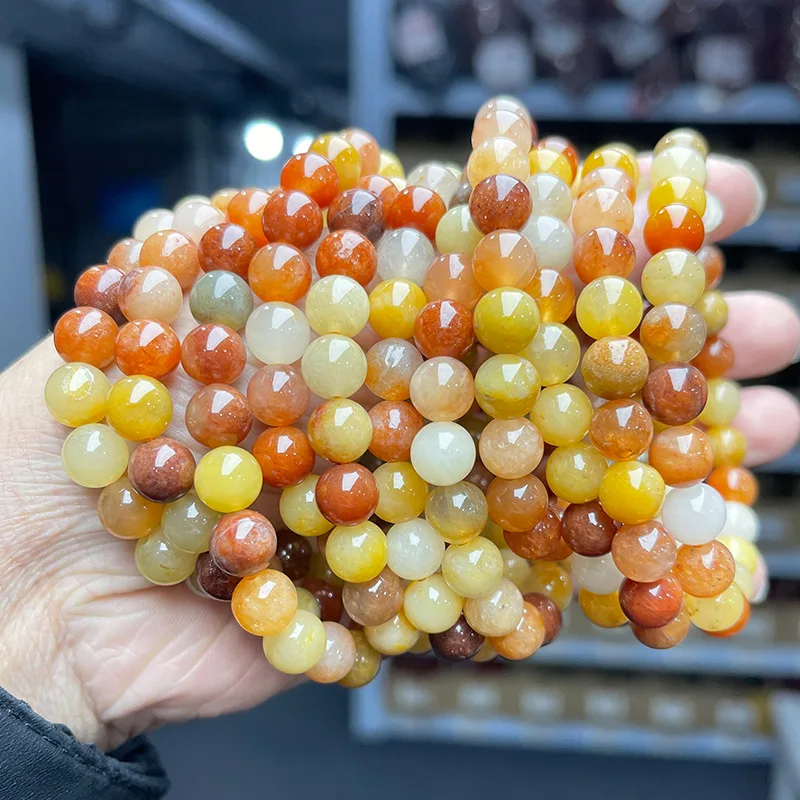 Female Single Circle Ball Natural Stone Bracelet Natural Golden Line - Shop at LoveMi