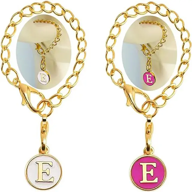 Fashion Simple Jewelry Accessories Keychain Cup Round Chain With Letters E - Shop at LoveMi