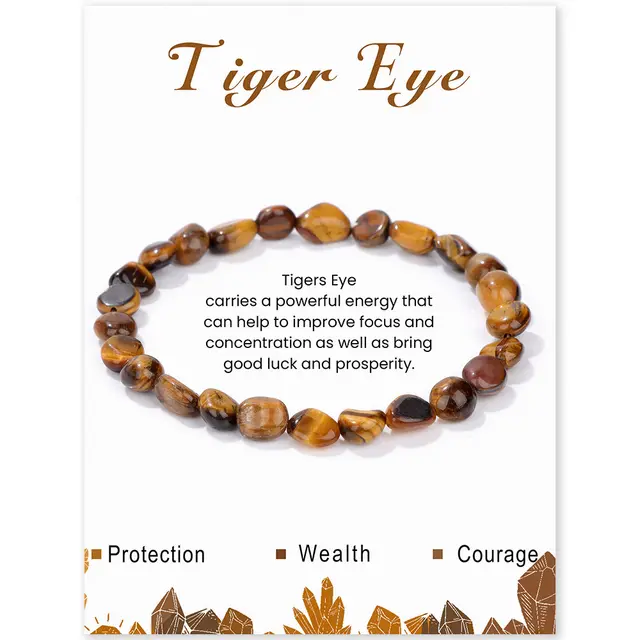 Natural Blue Gold Rough Stone Irregular Elastic Bracelet For Women Fk2580 - Shop at LoveMi