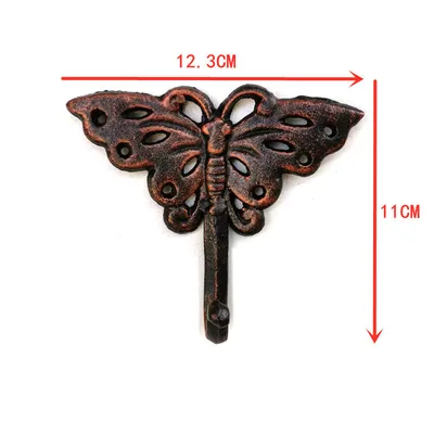 European Style Retro Iron Hook Outdoor Decoration Butterfly Bronze - Shop at LoveMi