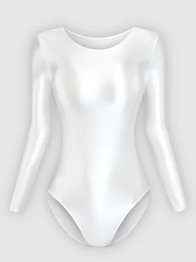 Women's Tight Glossy Silk One piece Swimsuit Solid Color Cloud White - Shop at LoveMi