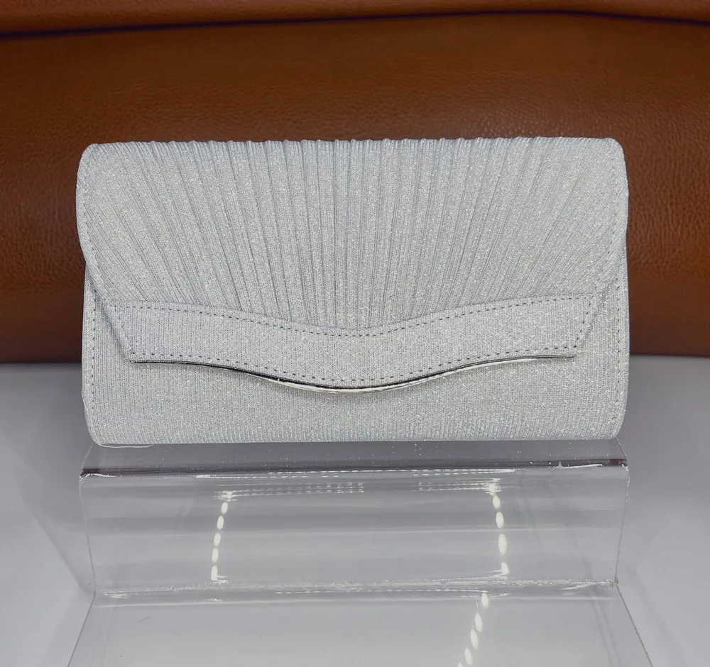 Dinner Clutch Flip Solid Color Silver - Shop at LoveMi