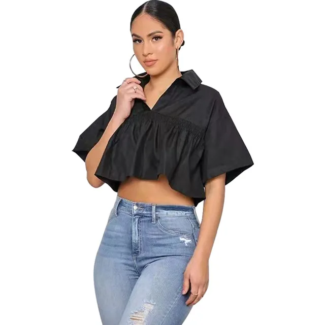 Early Autumn Fashion Autumn Clothes Fashion 917Black Short Sleeved - Shop at LoveMi