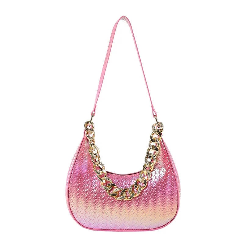 Women's Fashion Colorful Shiny Shoulder Bag Rose - Shop at LoveMi