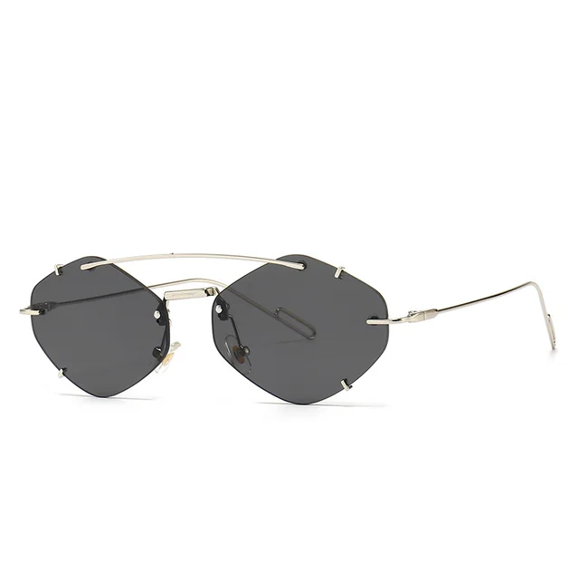 Metal Frameless Sun Glasses Women Black - Shop at LoveMi