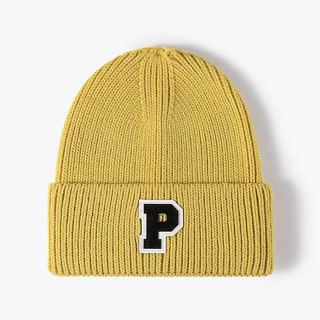 Fashion Knitted Hat Children Autumn And Winter Outdoor Keep Warm 22B009 Egg Yellow - Shop at LoveMi