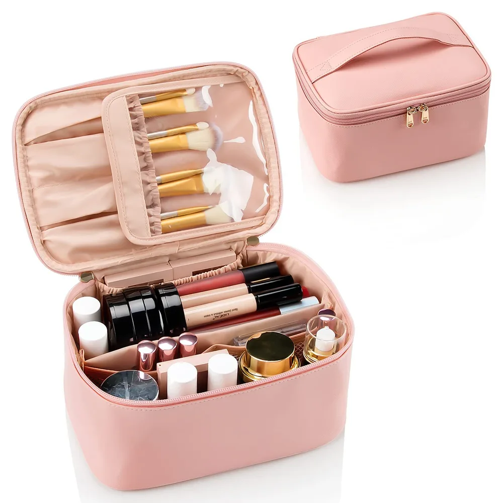 Portable Cosmetics Cosmetic Bag Large Capacity Pink - Shop at LoveMi