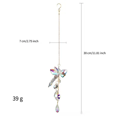 Garden Decoration Window Hanging Hand knitted Butterfly Dragonfly Crystal Pendant Dragonfly - Shop at LoveMi