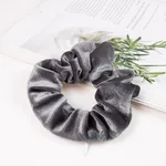 Invisible Zipper Suede Large Intestine Hair Ring - Gray