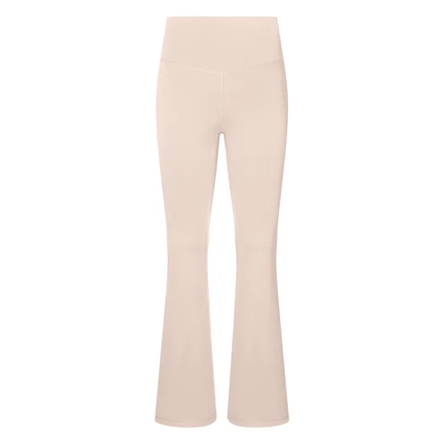 High Waist Hip Lift Warm Belly Contracting Fleece lined Slightly Pull Yoga Pants Oatmeal Color - Shop at LoveMi