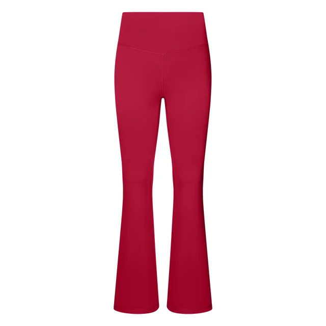 High Waist Hip Lift Warm Belly Contracting Fleece lined Slightly Pull Yoga Pants Raspberry Color - Shop at LoveMi