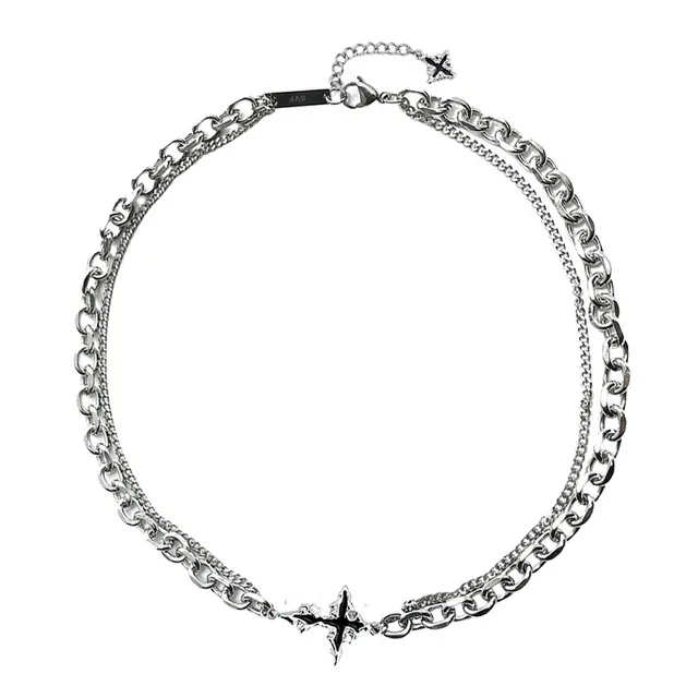 Dissolved Dark Cross Bracelet Men's Titanium Steel Necklace Double Black Cross Necklace - Shop at LoveMi