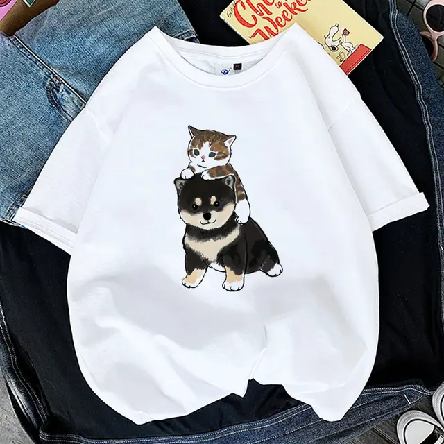 Women's Printed Cat Short Sleeve P9425 14 - Shop at LoveMi