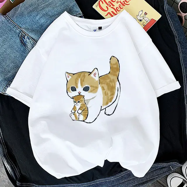 Women's Printed Cat Short Sleeve P9425 18 - Shop at LoveMi