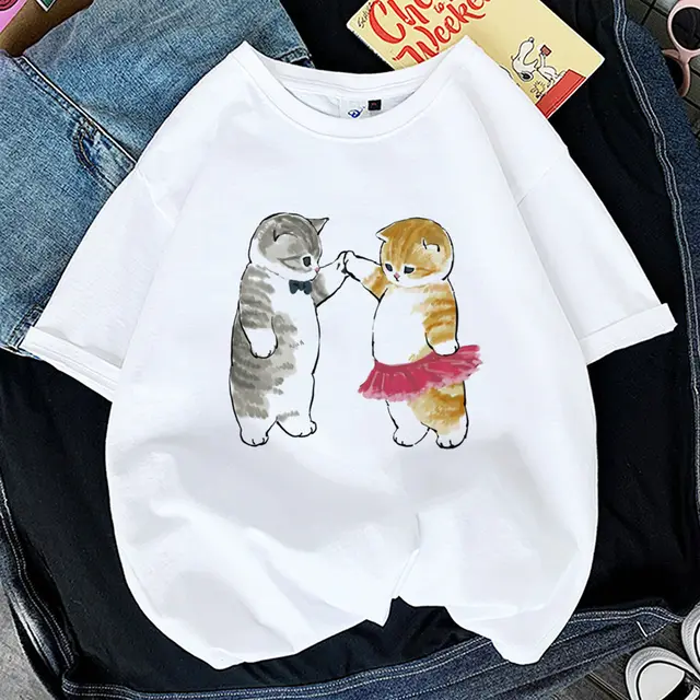 Women's Printed Cat Short Sleeve P9425 5 - Shop at LoveMi