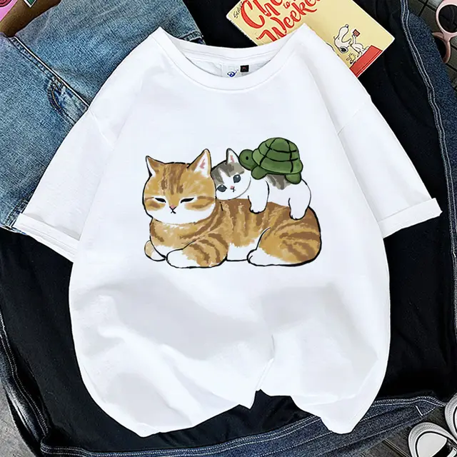 Women's Printed Cat Short Sleeve P9425 7 - Shop at LoveMi