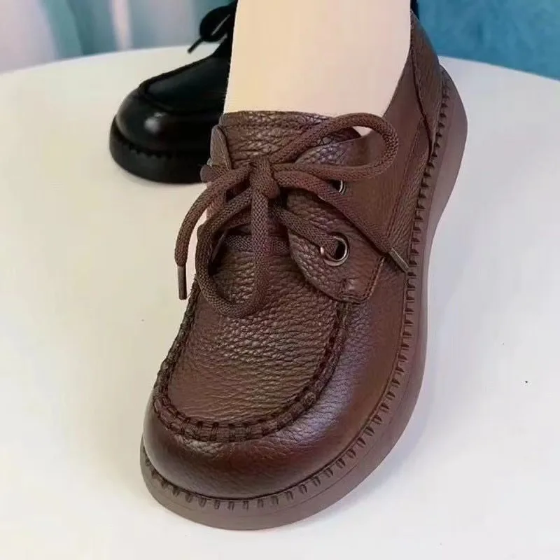 Soft Bottom Increase Platform Loafers Brown - Shop at LoveMi