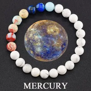 Fashion Jewelry Couples Bracelets Matte 10 Mm Stone Beads Bracelet Men Universe Energy Bangle Vintage Minimalist Elastic Jewelry Women - Mercury
