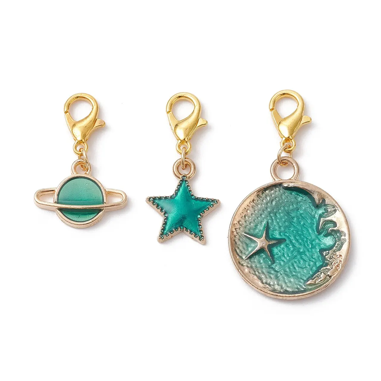 Irregular Blue Pine Gravel Alloy Dripping Pendant Ornaments Accessories - No Gravel 3Pcs