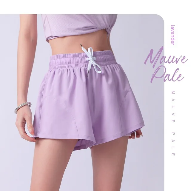 Women's High Waist Summer Yoga Quick drying Running Training Shorts Light Purple - Shop at LoveMi