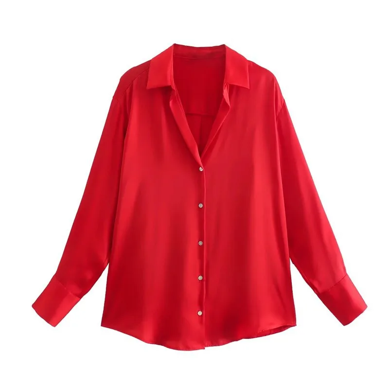 7 color Silk Satin Blouse Top Red - Shop at LoveMi