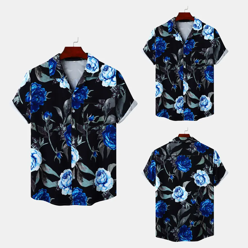 Plus Size Men's Fashion 3D Digital Printing Top - 5 Colours