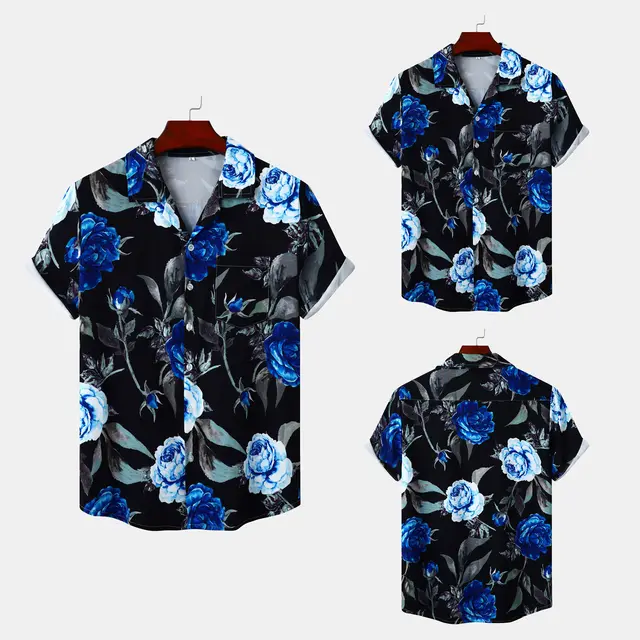 Plus Size Men's Fashion 3D Digital Printing Top 5 Colors - Shop at LoveMi