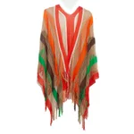 Women's Cloak Travel Ethnic Rainbow Stripes - Orange