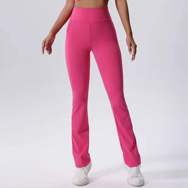 Female High Waist Hip Lift Exercise Workout Pants Stretch Yoga Pants Rose Red - Shop at LoveMi