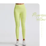 Women's Fashion High Waist Abdominal-shaping Slimming Leggings - Fluorescent Yellow