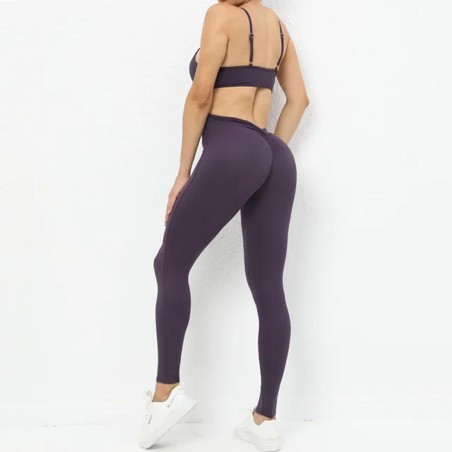 Yoga Romper Clothes One piece Quick drying Exercise Fitness Deep Purple - Shop at LoveMi