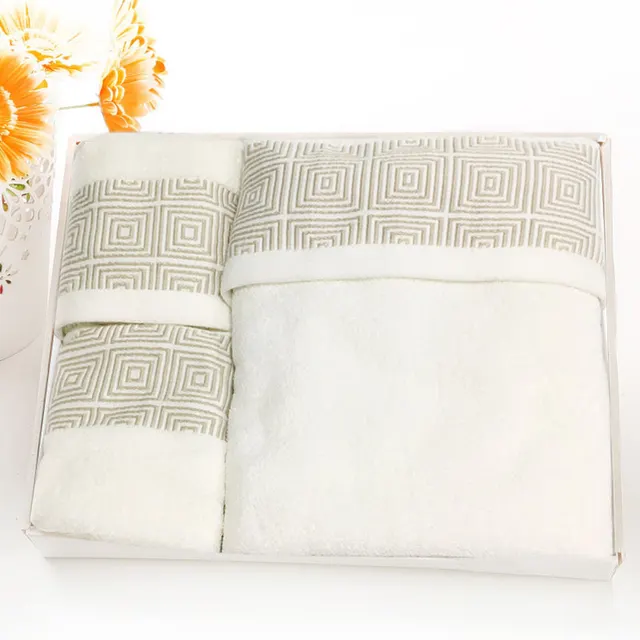 Cotton Three piece Towel Veneer Cloth Thickened Hotel Bath Towel Embroidery Beige Siege - Shop at LoveMi
