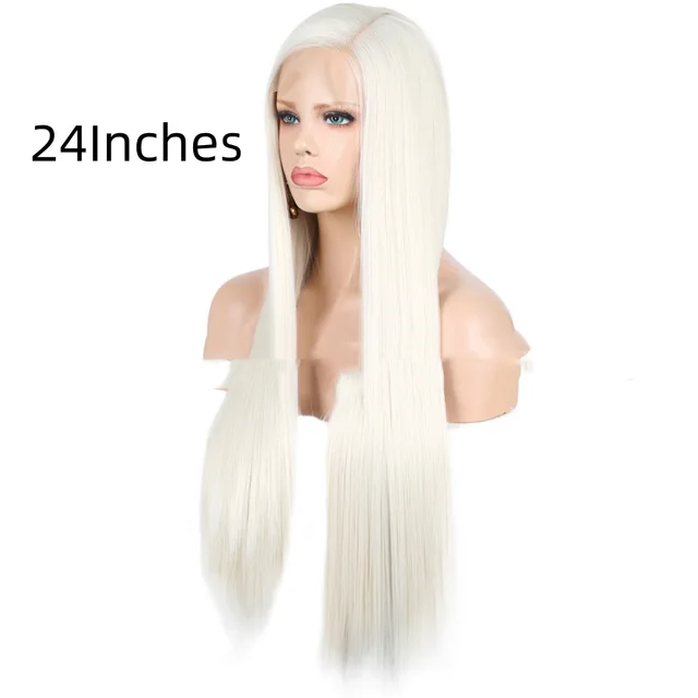 Chemical Fiber Front Lace Wig Head Cover Natural Hairline 24 Inches - Shop at LoveMi