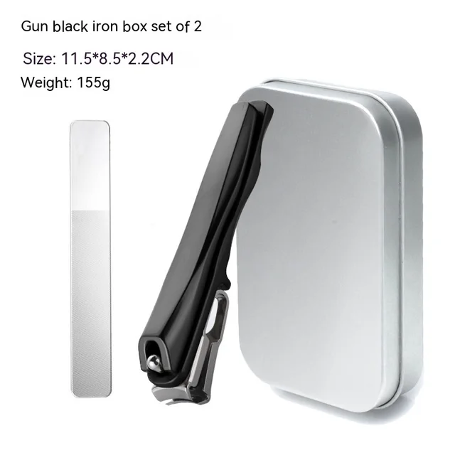 Stainless Steel Nail Large Opening Household Portable Large 360 Degrees Rotating Nail Clippers A6 Black Iron Box - Shop at LoveMi