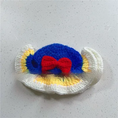 Pet Hood Cat Dog Knitted Hat Prop Headdress Snow White - Shop at LoveMi