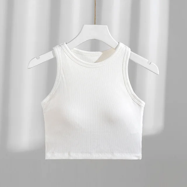 Vest Thread Belt Chest Pad One piece Underwear Base Can Be Worn Outside White - Shop at LoveMi
