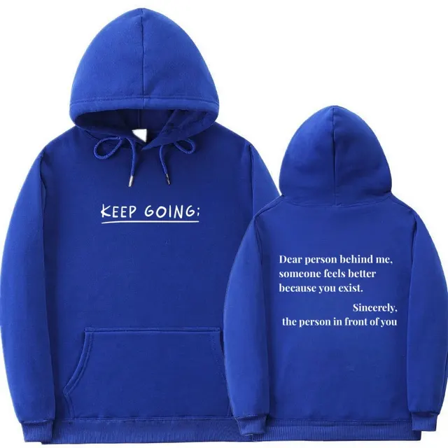 Drop shoulder Sleeve Plus Size Sweater Blue And White Letters - Shop at LoveMi