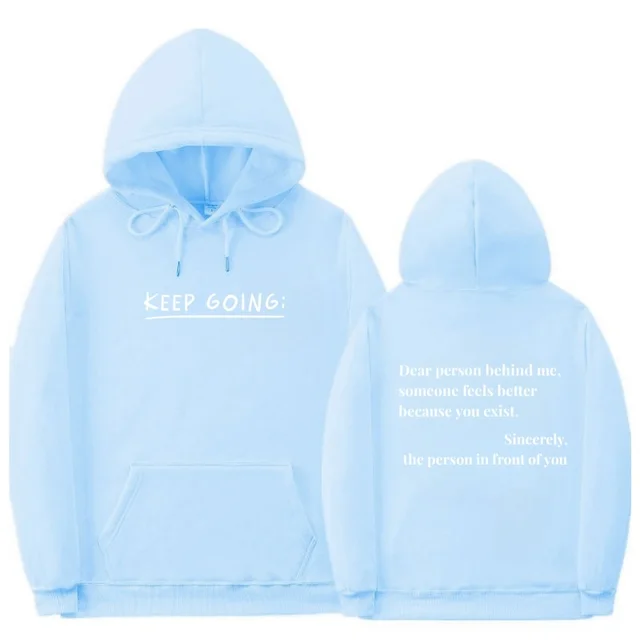 Drop shoulder Sleeve Plus Size Sweater Sky Blue With White Characters - Shop at LoveMi