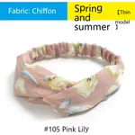 Bohemian Style Elastic Cross Chiffon Headband For Women - Pink Lily
