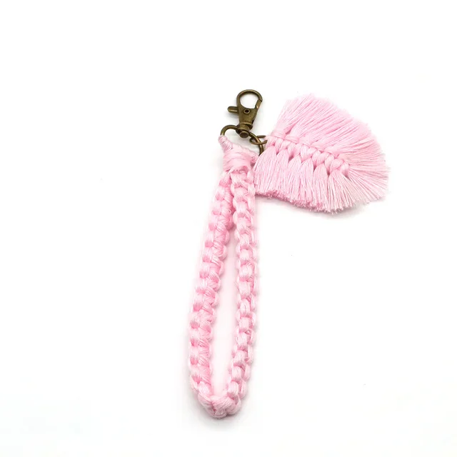 Handwoven Detachable Small Leaf Keychain Pendant Pink - Shop at LoveMi