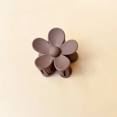 Summer Candy Color Frosted Flower Hair Clip Deep Coffee Medium - Shop at LoveMi