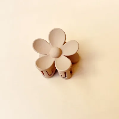 Summer Candy Color Frosted Flower Hair Clip Light Coffee Medium - Shop at LoveMi