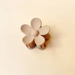 Summer Candy Color Frosted Flower Hair Clip - Light Coffee Medium