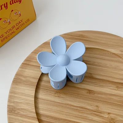 Summer Candy Color Frosted Flower Hair Clip Sky Blue - Shop at LoveMi