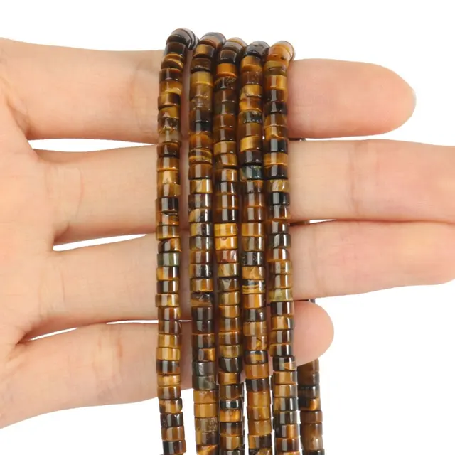 4 2mm Abacus Beads Right Angle Wafer Bracelet String Beads Tigereye - Shop at LoveMi