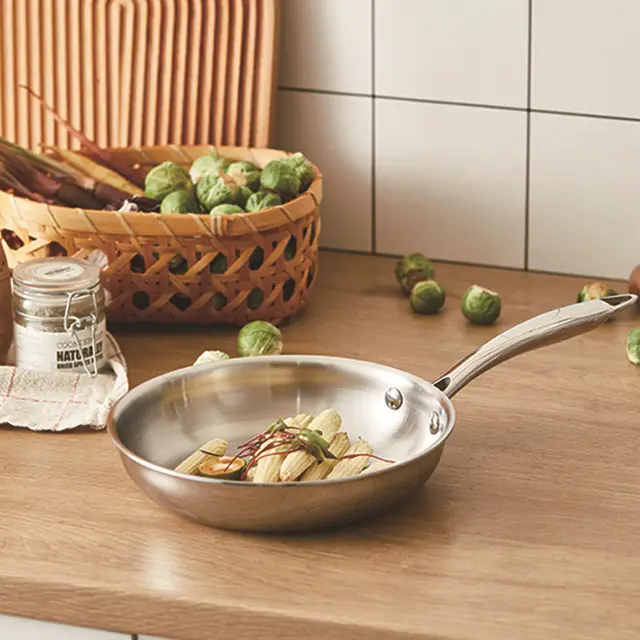 Thick 304 Stainless Steel Non coated Frying Pan 26Cm - Shop at LoveMi
