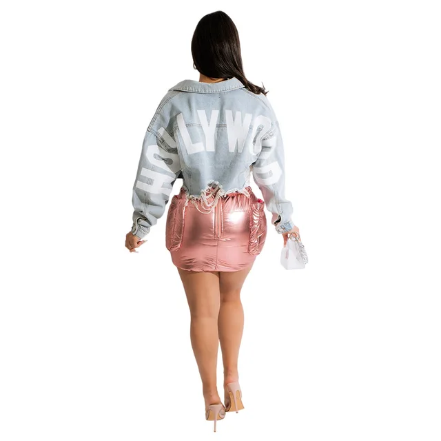 Retro Easy Matching Personality Frayed Top Heat Transfer Patch Coat Blue Large Letters - Shop at LoveMi